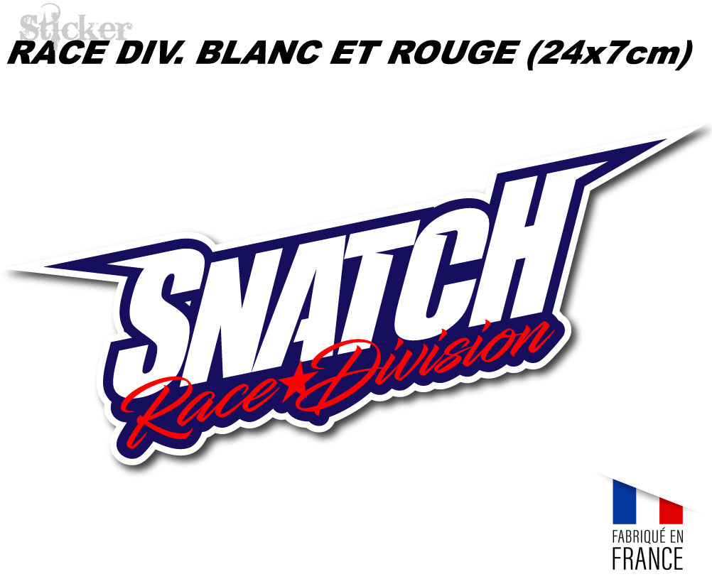 Sticker SNATCH Race Div. BLANC NAVY ROUGE